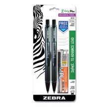 Z-Grip Plus Mechanical Pencil, 0.7 mm, HB (#2), Black Lead, Black Barrel, 2/Pack