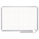 Gridded Magnetic Porcelain Planning Board, 1 x 2 Grid, 72 x 48, Aluminum Frame