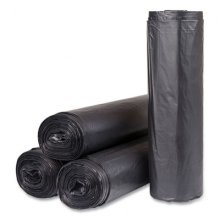 High-Density Commercial Can Liners, 60 gal, 22 microns, 43" x 48", Black, 150/Carton
