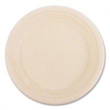 Bagasse PFAS-Free Dinnerware, Plate, 9" dia, White, 500/Carton