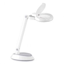 Space-Saving LED Magnifier Desk Lamp, 14" High, White, Ships in 1-3 Business Days