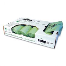 Biotuf Compostable Can Liners, 60 to 64 gal, 1 mil, 47" x 60", Green, 20 Bags/Roll, 5 Rolls/Carton