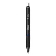 S-Gel High-Performance Gel Pen, Retractable, Fine 0.5 mm, Blue Ink, Black Barrel, Dozen