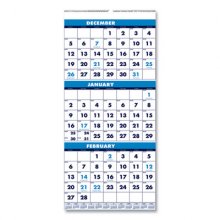 Recycled Three-Month Format Wall Calendar, Vertical Orientation, 8 x 17, White Sheets, 14-Month (Dec to Jan): 2022 to 2024