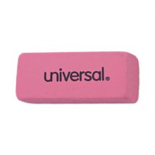 Bevel Block Erasers, For Pencil Marks, Rectangular Block, Small, Pink, 20/Pack