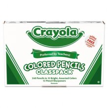 Color Pencil Classpack Set, 3.3 mm, 2B (#1), Assorted Lead/Barrel Colors, 252/Box