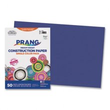 Construction Paper, 58 lb Text Weight, 12 x 18, Blue, 50/Pack