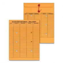Light Brown Kraft String/Button Interoffice Envelope, #97, Two-Sided Five-Column Format, 10 x 13, Light Brown Kraft, 100/Box