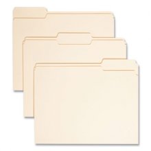 Top Tab File Folders with Antimicrobial Product Protection, 1/3-Cut Tabs: Assorted, Letter, 0.75" Expansion, Manila, 100/Box