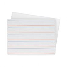 Two-Sided Red and Blue Ruled Dry Erase Board, 12 x 9, Ruled White Front, Unruled White Back, 24/Pack