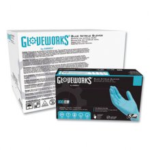 Industrial Nitrile Gloves, Powder-Free, 5 mil, Small, Blue, 100 Gloves/Box, 10 Boxes/Carton