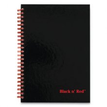 Hardcover Twinwire Notebooks, 1 Subject, Wide/Legal Rule, Black/Red Cover, 9.88 x 6.88, 70 Sheets