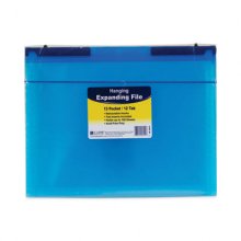 Expanding File with Hang Tabs, Pre-Printed Index-Tab Inserts, 12 Sections, 1" Capacity, Letter Size, 1/6-Cut Tabs, Blue