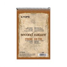 Second Nature Recycled Notepads, Gregg Rule, Brown Cover, 80 White 6 x 9 Sheets